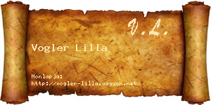 Vogler Lilla névjegykártya